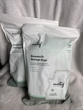 TWO PACK 200 Motif Medical Breast Milk Storage Bags Easy Pour Spout 8 oz NEW